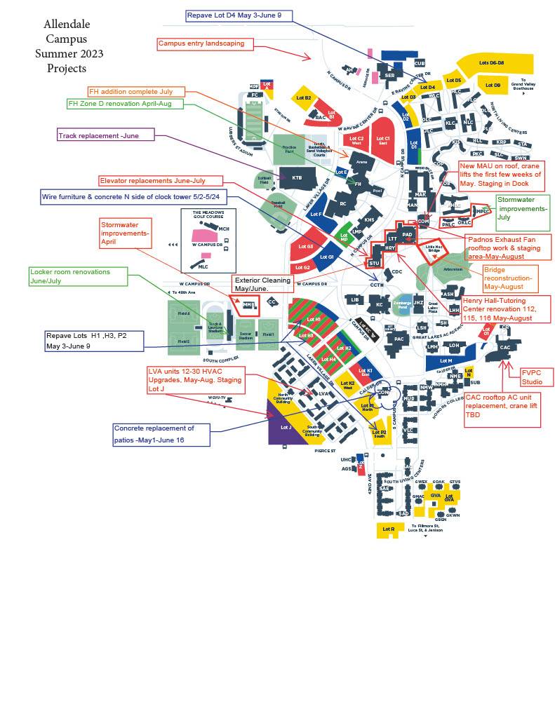 Allendale Campus Summer Projects Map